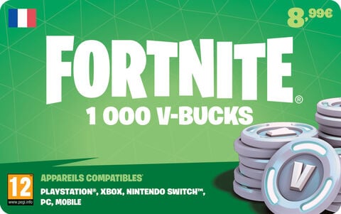 Carte Fortnite 1000 V-buck 8.99euros